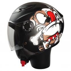 FR-205 DOG BLACK / ÇOCUK KASKI / YARIM KASK