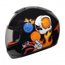 SY-118 SKULL BLACK / ÇOCUK KASKI / FULL FACE KASK