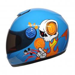 SY-118 SKULL BLUE / ÇOCUK KASKI / FULL FACE KASK