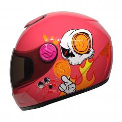 SY-118 SKULL PINK / ÇOCUK KASKI / FULL FACE KASK