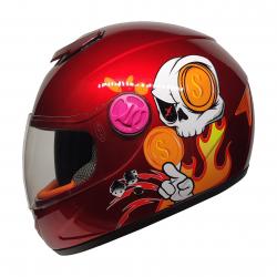 SY-118 SKULL RED / ÇOCUK KASKI / FULL FACE KASK